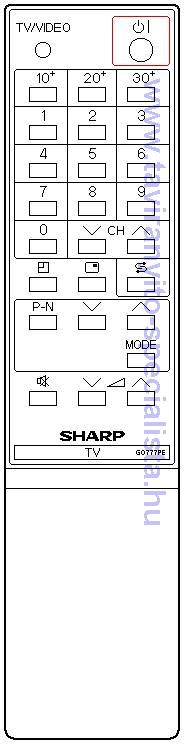 SHARP TV G0777PE távirányító